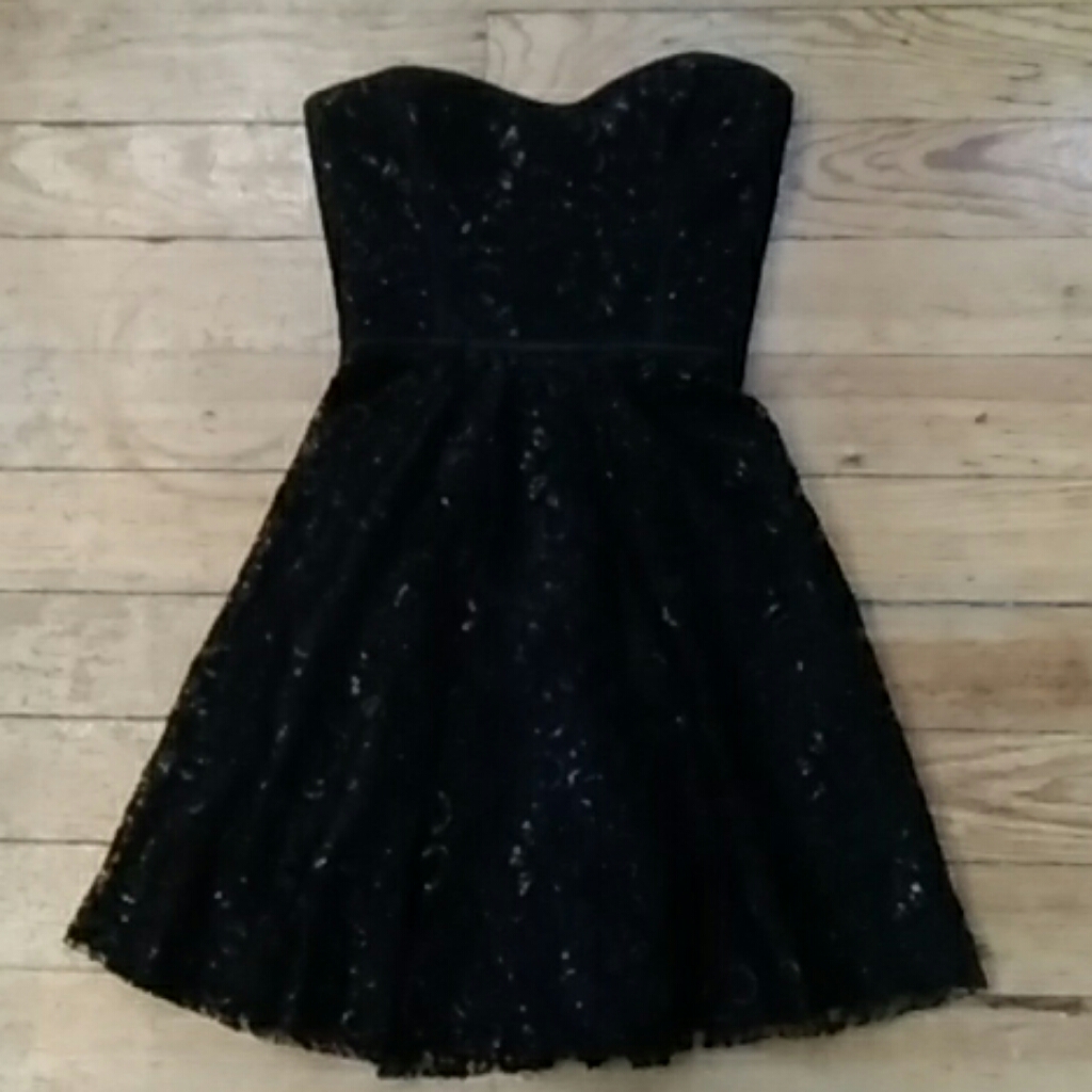 New Parker Lace Over Shell Strapless Dress